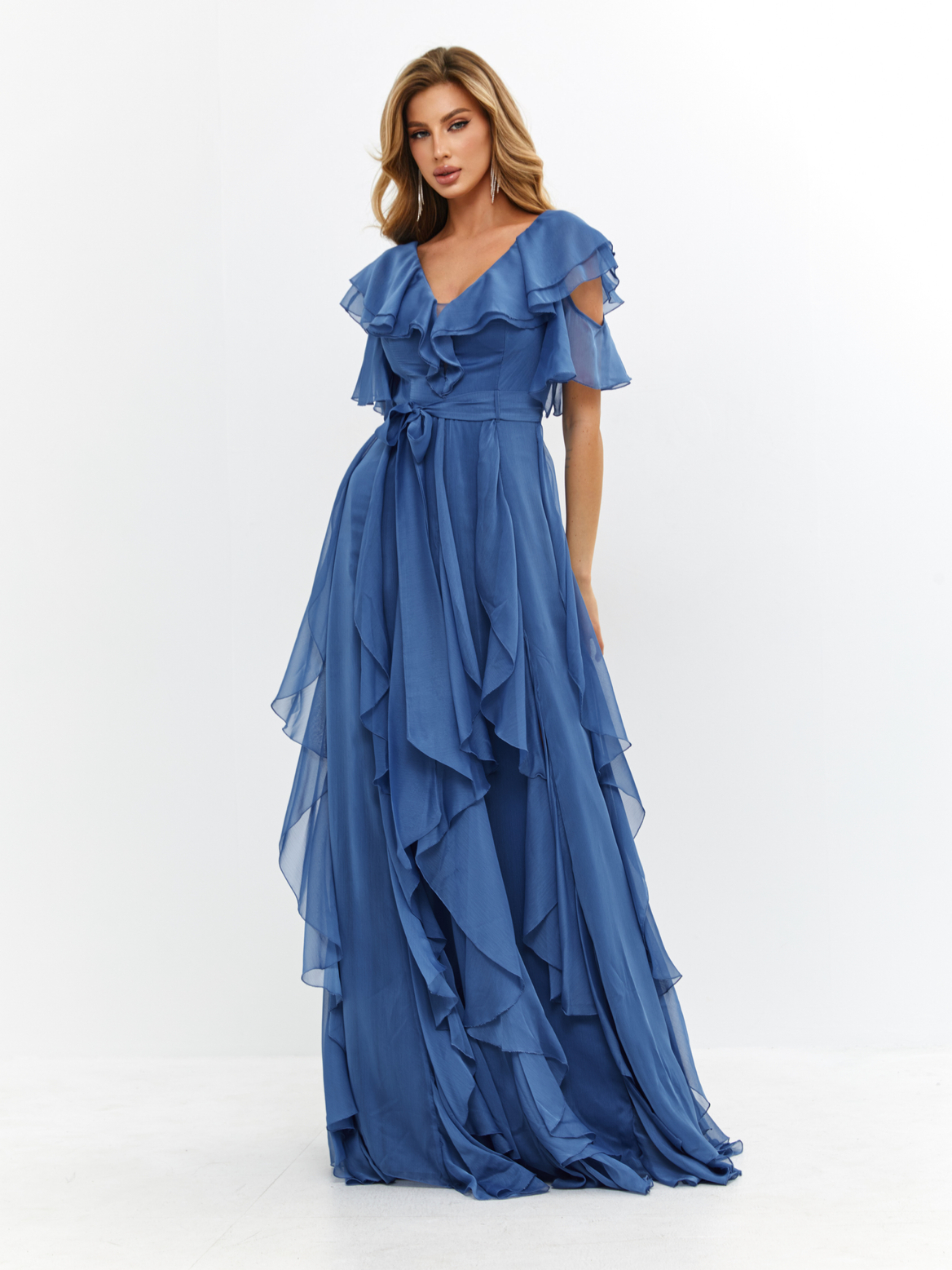 Платье вечернее длинное синий