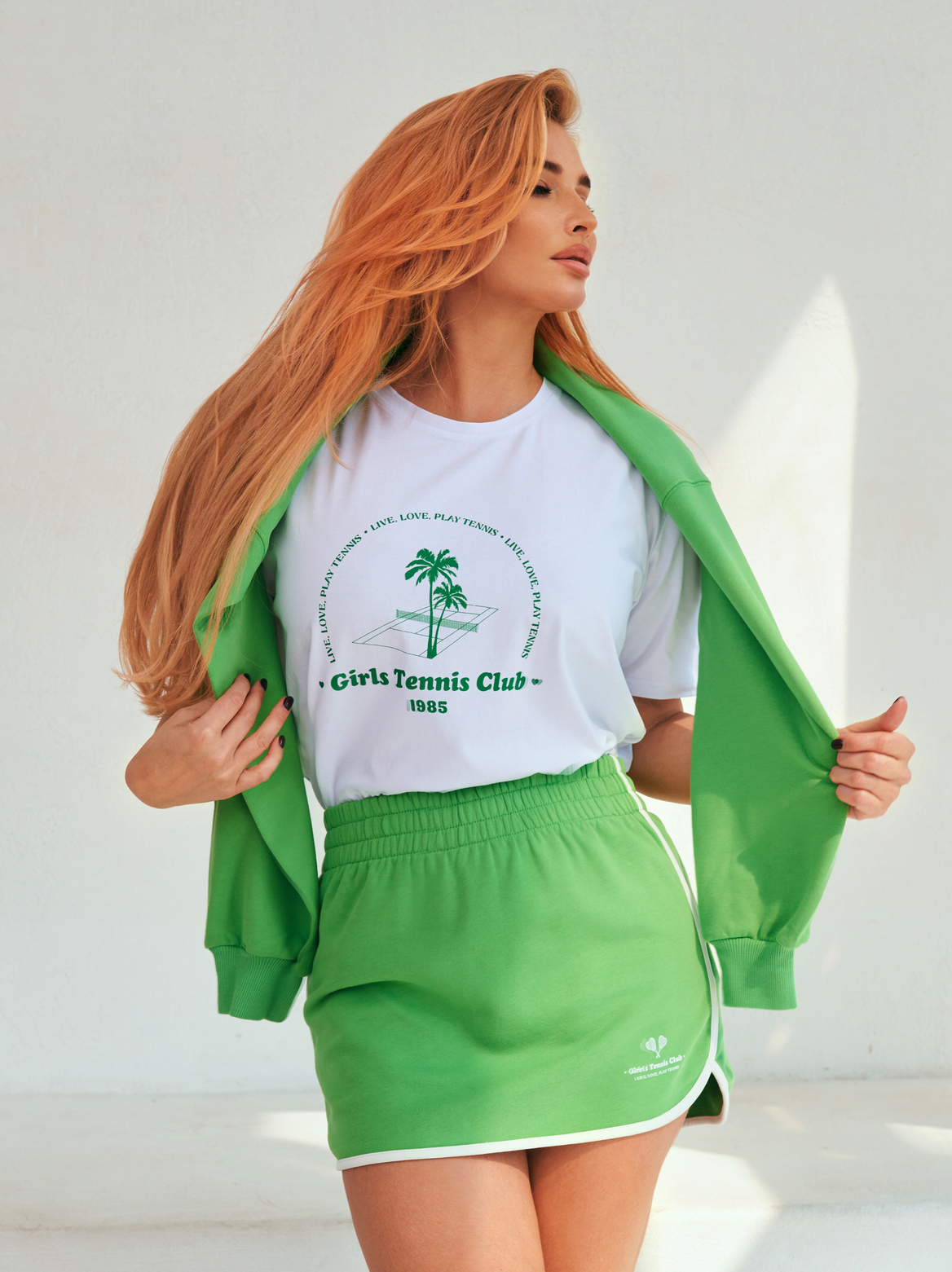 Юбка из футера зеленый