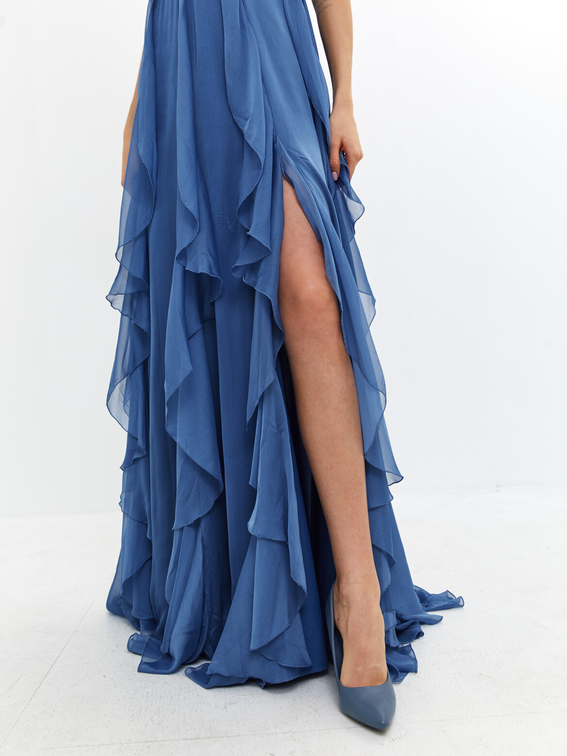 Платье вечернее длинное синий