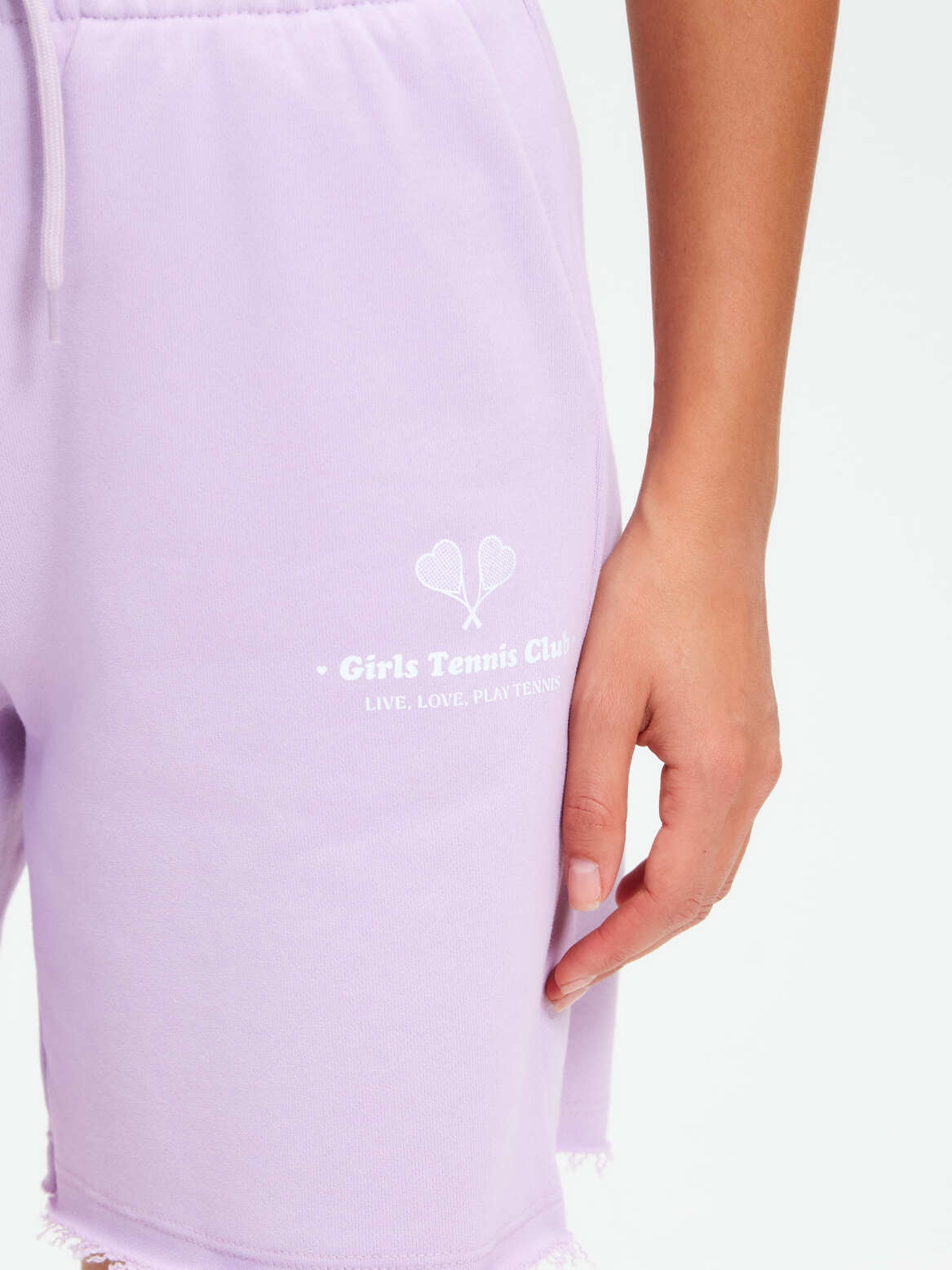 Шорты из футера с принтом лаванда