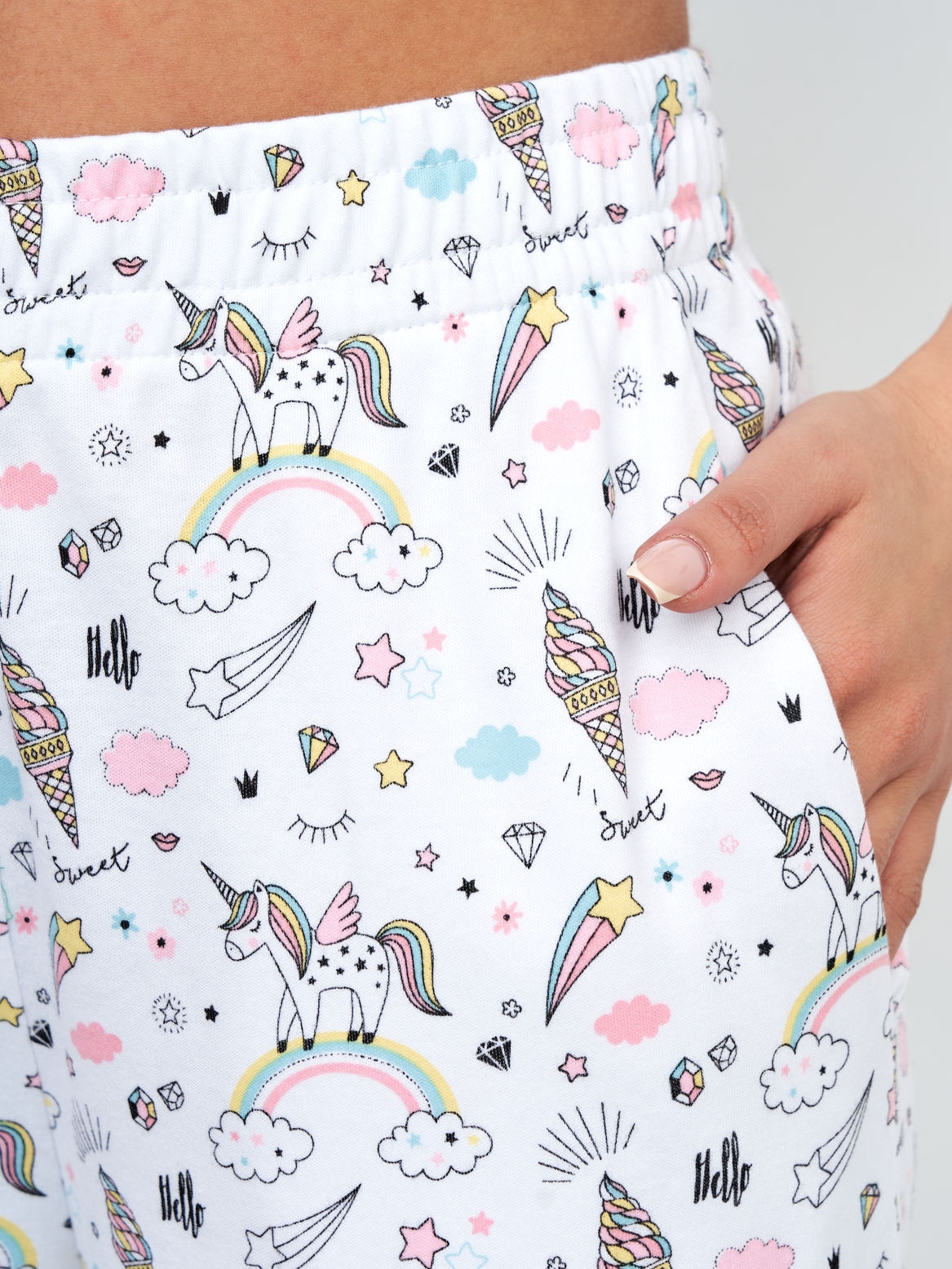 Костюм домашний голубая майка с брюками принт