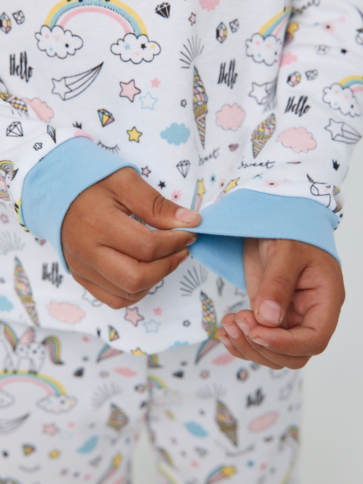 Пижама детская голубой с единорогами