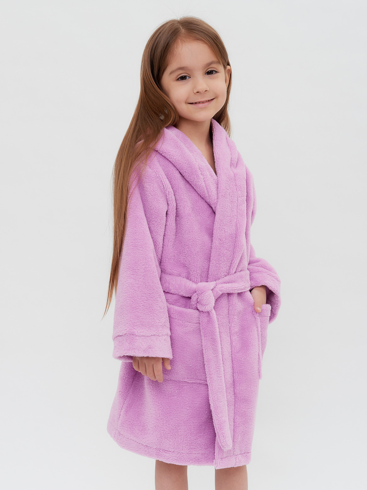 Детский халат из махры с бамбуком лаванда