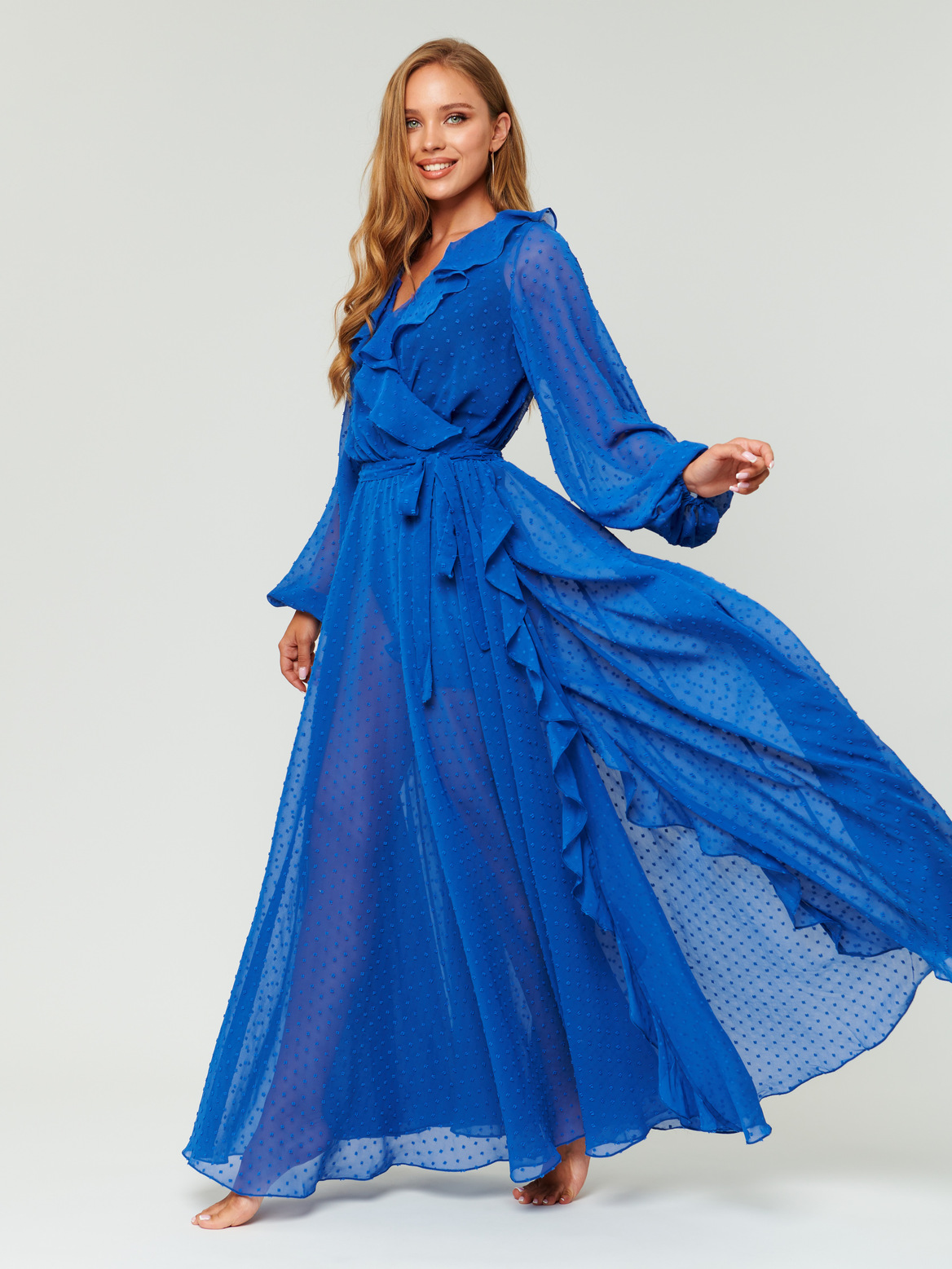 Платье пляжное парео синий