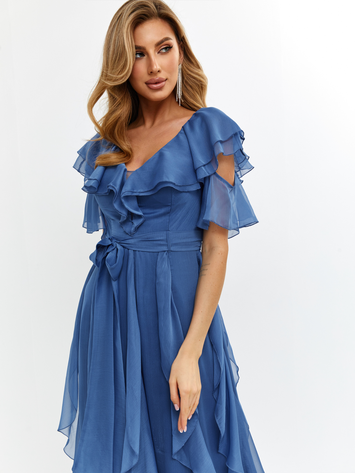 Платье вечернее длинное синий