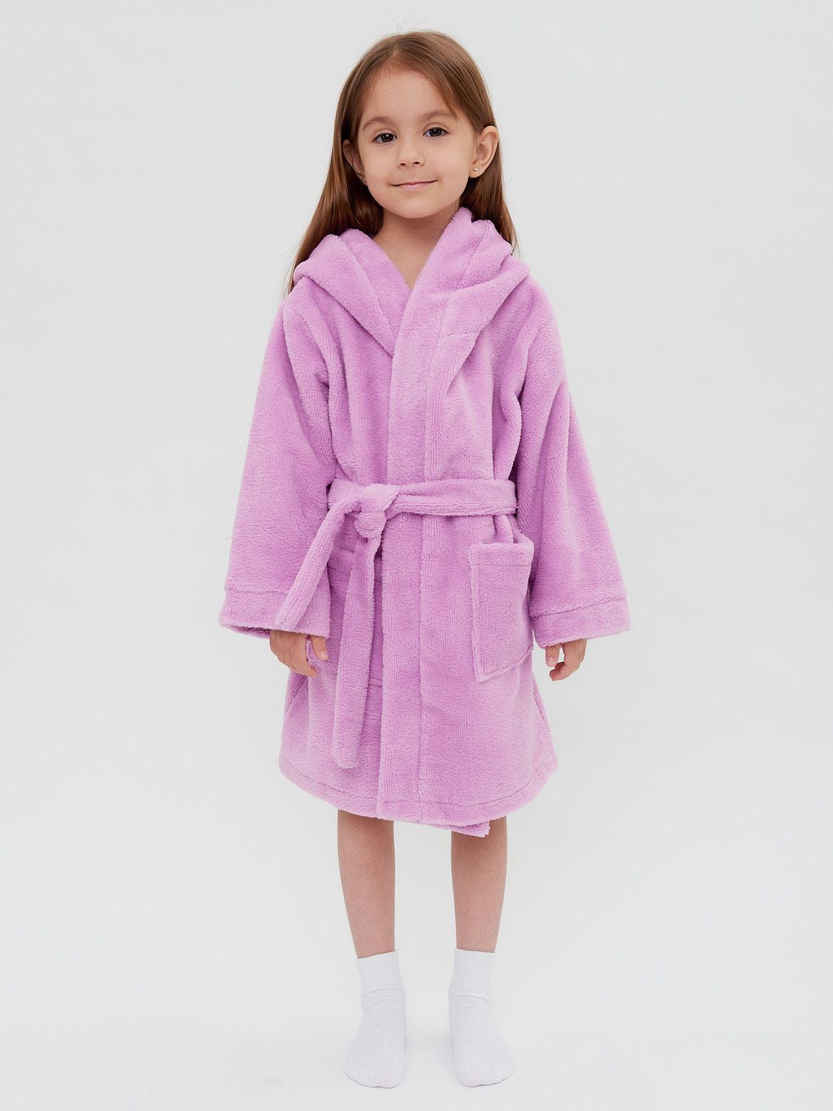 Детский халат из махры с бамбуком лаванда