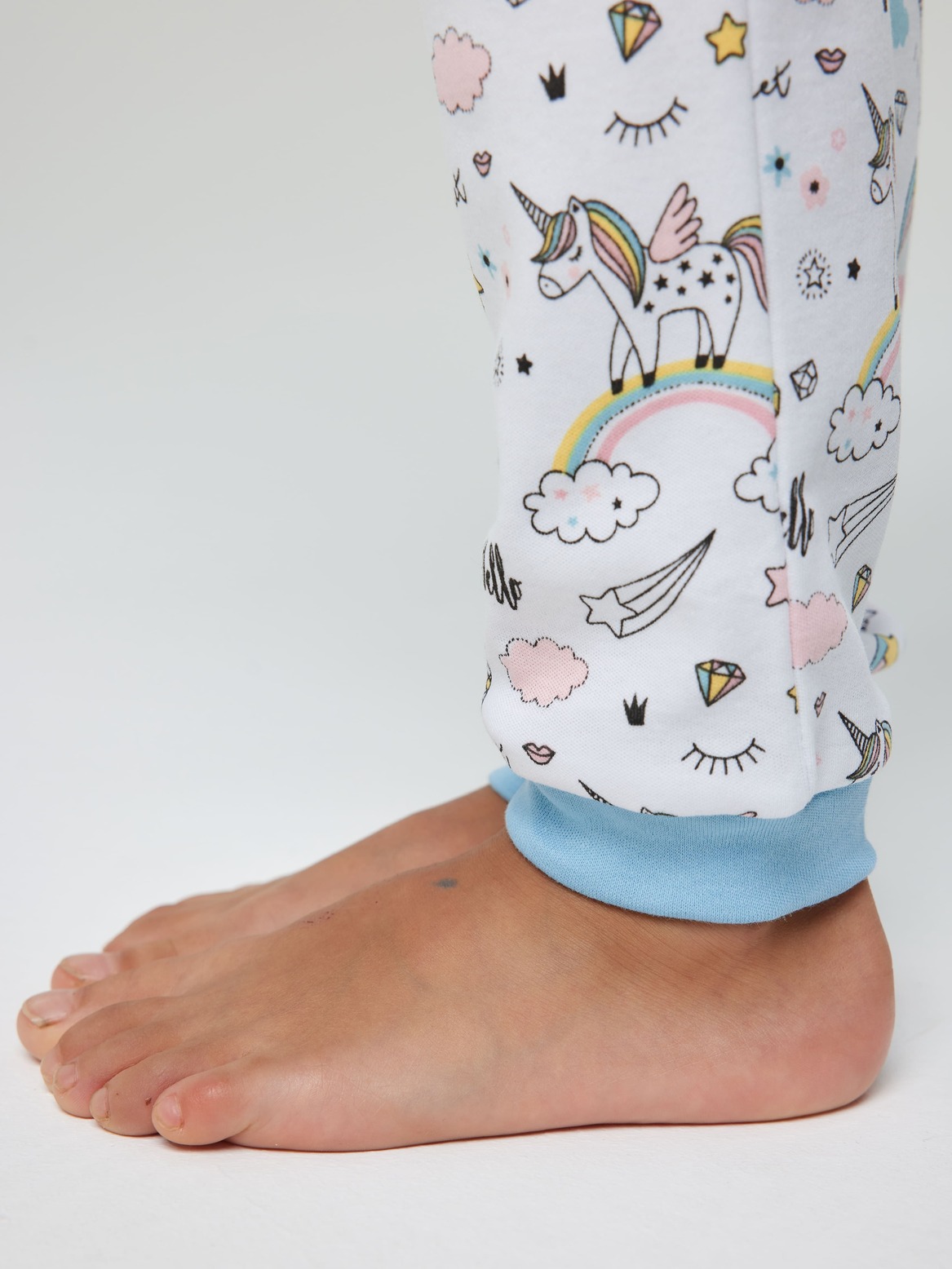 Пижама детская голубой с единорогами