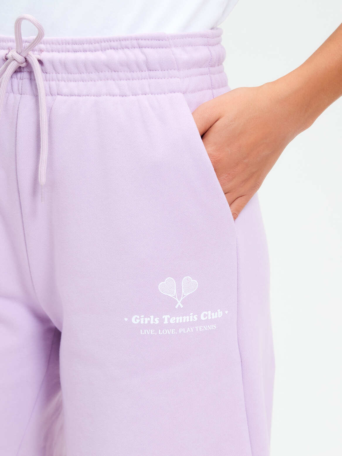 Шорты из футера с принтом лаванда