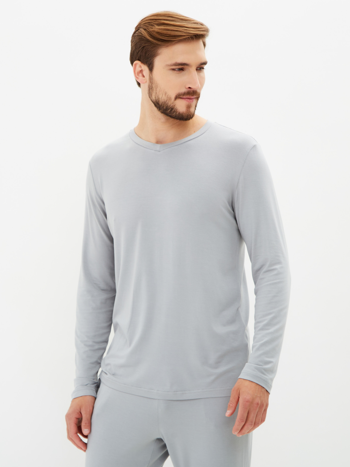 Костюм мужской лонгслив и брюки серый
