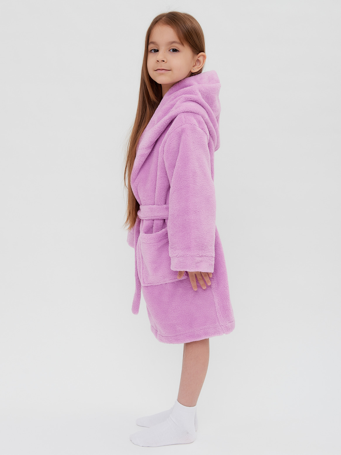Детский халат из махры с бамбуком лаванда