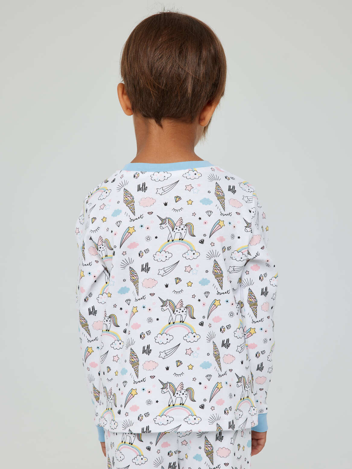 Пижама детская голубой с единорогами