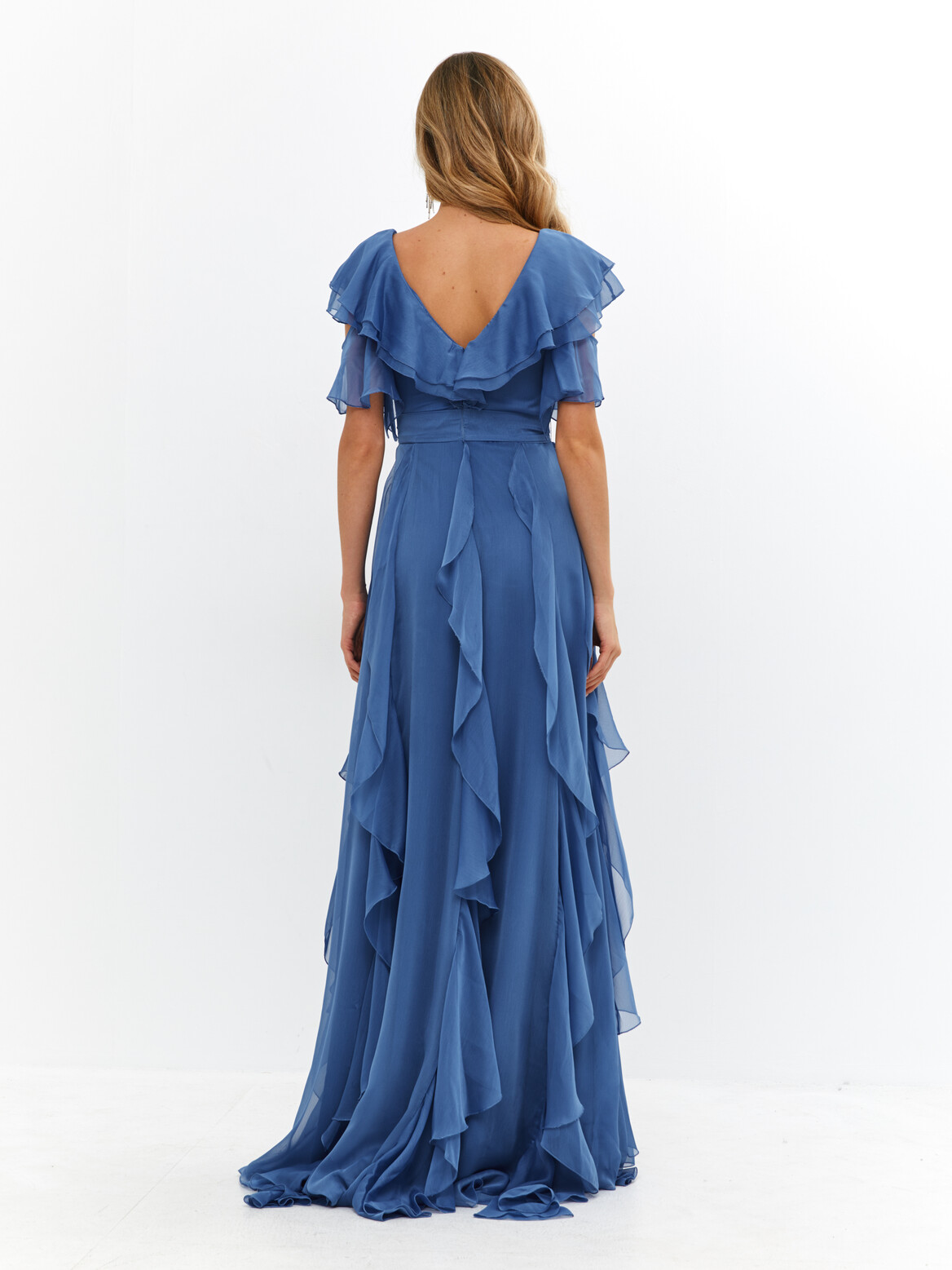 Платье вечернее длинное синий