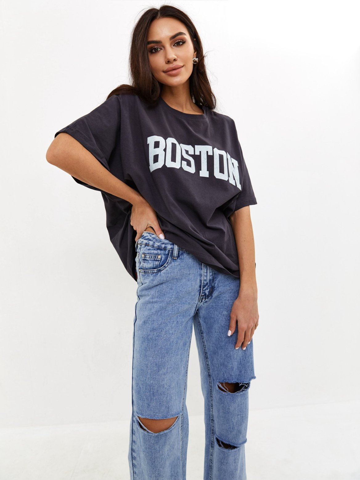 Футболка серый графит BOSTON