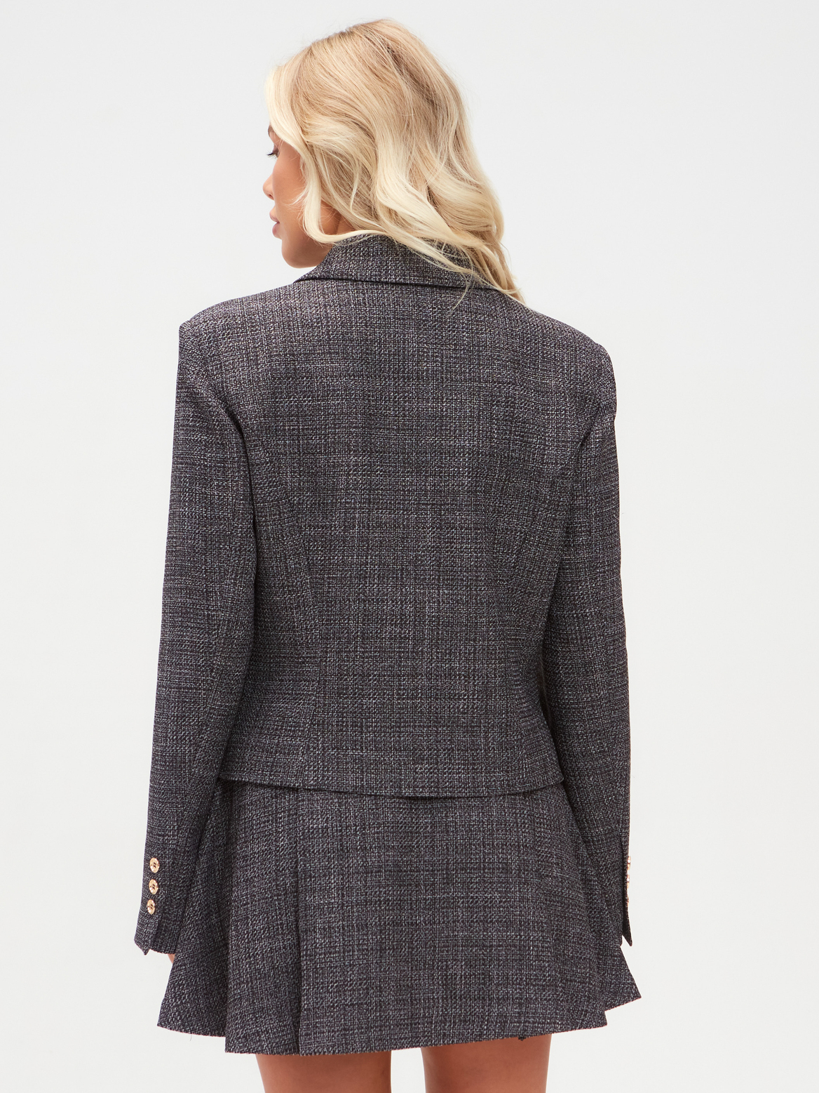 Жакет укороченный серый