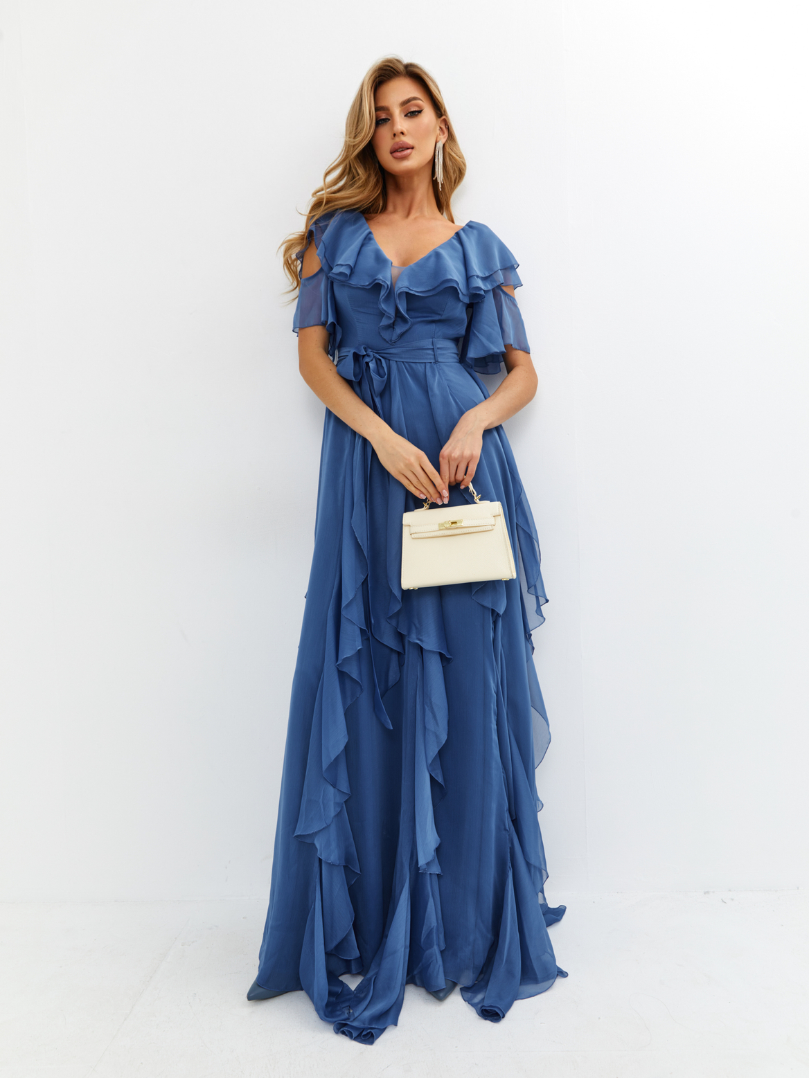 Платье вечернее длинное синий