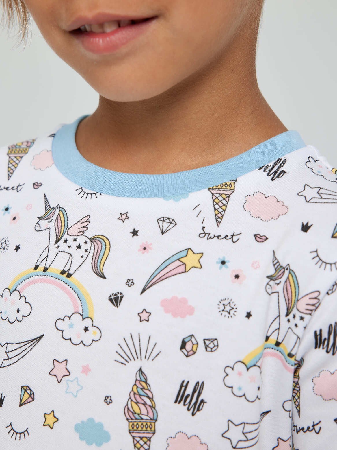 Пижама детская голубой с единорогами
